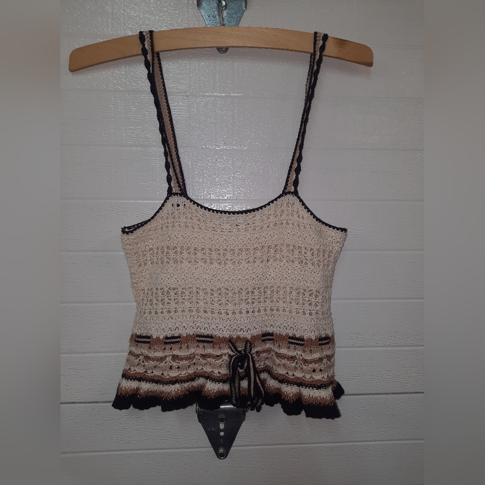 American Eagle Outfitters Crochet Tank Top - Cream